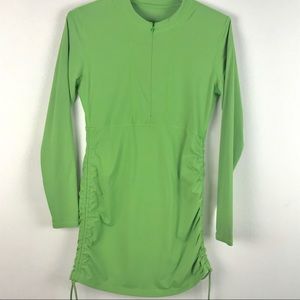 Athleta swim ruched guard green coverup M